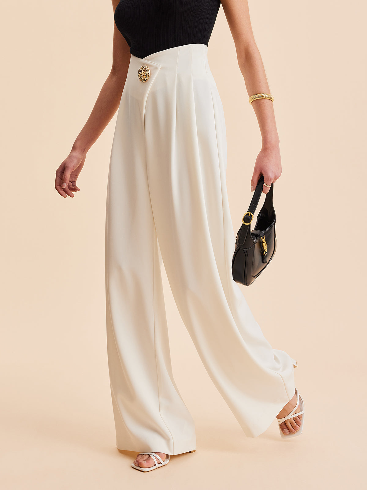 High-Waisted Wide Leg Trousers