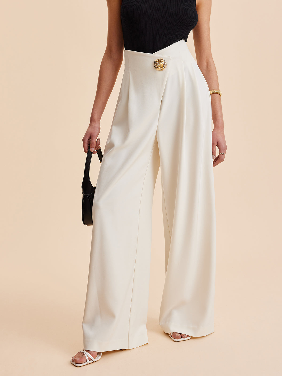 High-Waisted Wide Leg Trousers