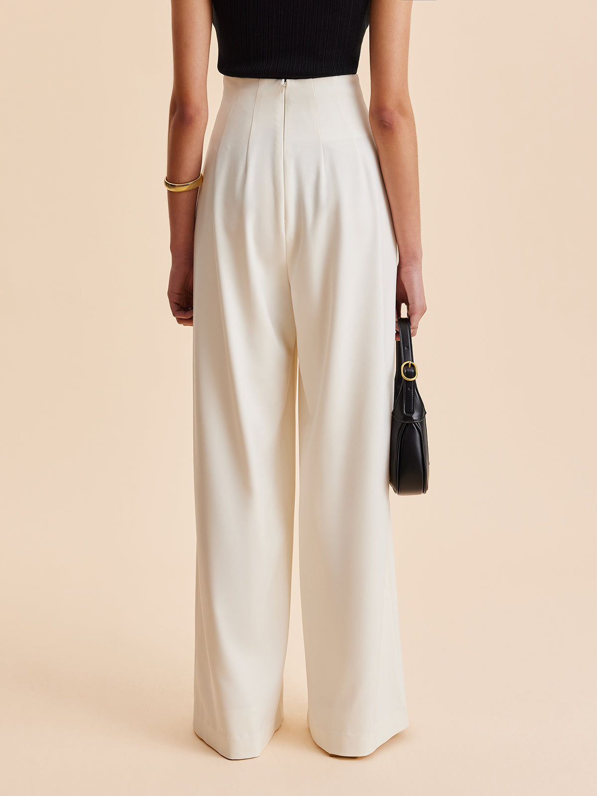 High-Waisted Wide Leg Trousers